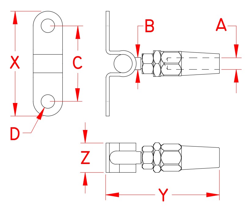 Stainless Steel Quick Attach™ Wall Mount, S0779-0703, S0779-0704, S0779-0905, S0779-1007, Line Drawing